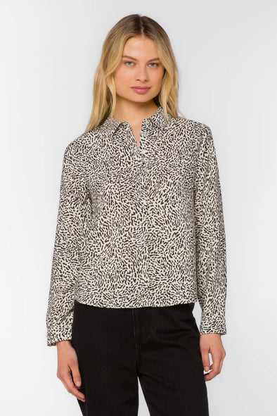 Natalie Top in Ditsy Snow Leopard