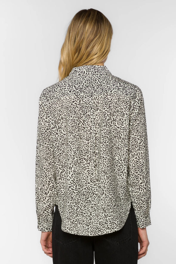 Natalie Top in Ditsy Snow Leopard