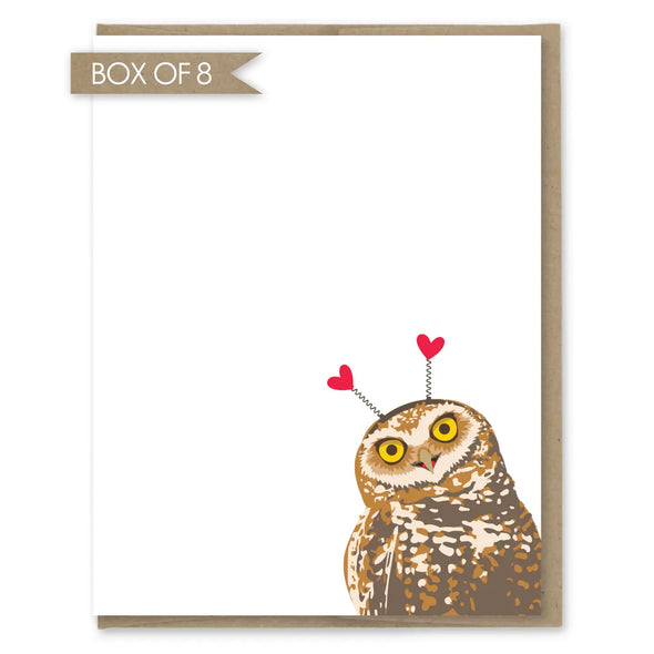 Owl Heart Headband Blank Note Set of 8