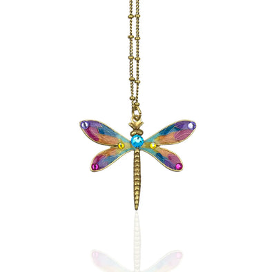 Iridiana Crystal Dragonfly Necklace