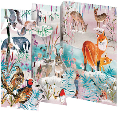 Wild Winter's Song Fox Tri-fold Card Pack of 5