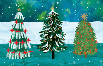 Wild Winter Forest Gold Foil Card Pack of 8