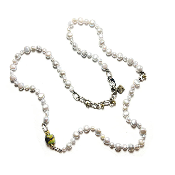 Sophia Matinee Necklace with Pearls and Turquoise