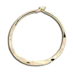 Hammered Wire Hoop Earring Gold Filled - 17mm