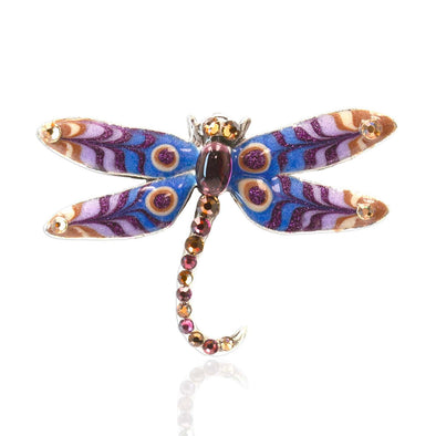 Opulent Sunset Multicolored Crystal Dragonfly Pin
