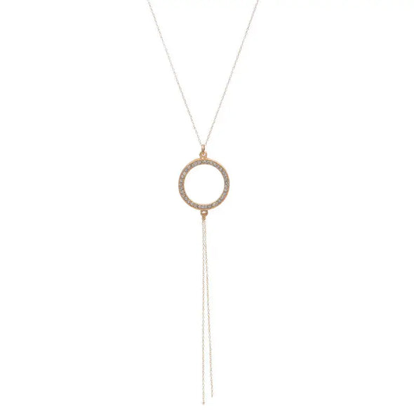 Open Circle Necklace With Fine Chain