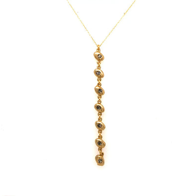 Oval Link Drop Necklace in Gold Finish
