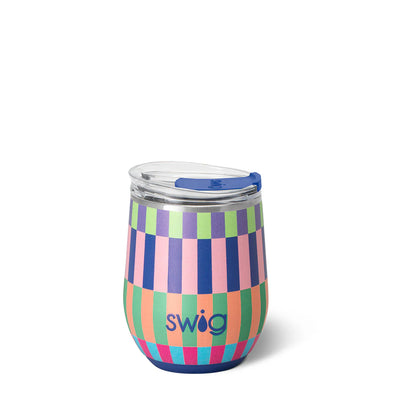 12oz Stemless Wine in Bright Stripe