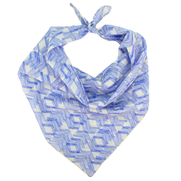 Blue/White Chevron Square Scarf