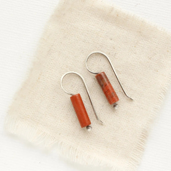Sydney Red Jasper Lobe Hugger Earrings