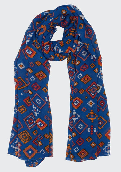 Aztec Print Scarf in Blue