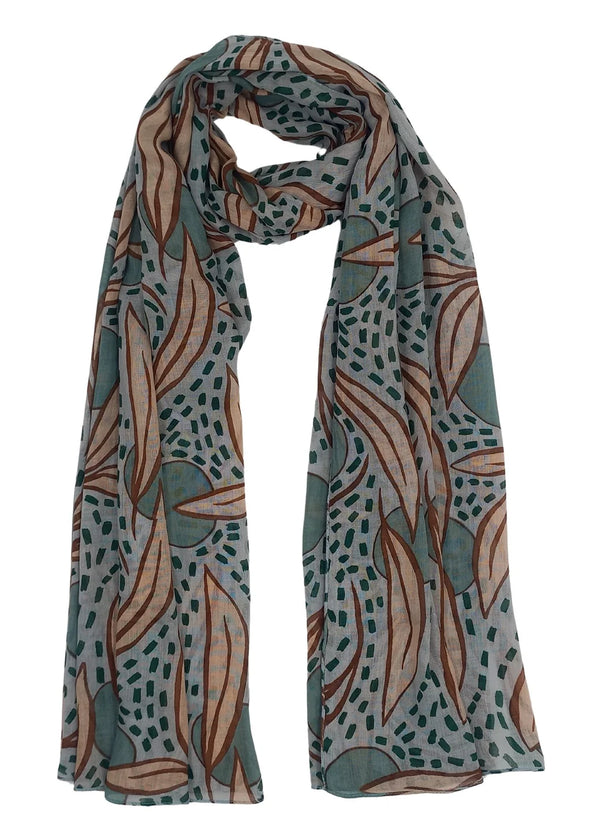 Olives Print Scarf in Grey