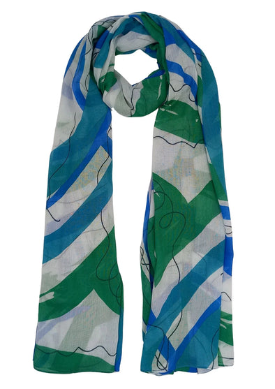 Curls All Over Scarf in Green