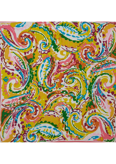 Black Print paisley Bandana in Yellow