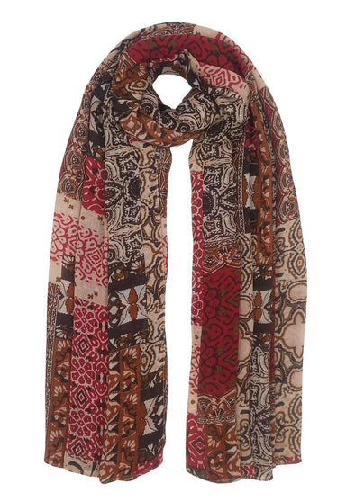 Printed Scarf in Red