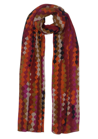 Printed Scarf in Red