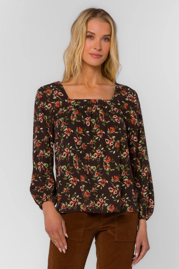 Sela Blouse in Watercolor Blossom