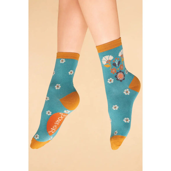 Aqua Art Deco Socks