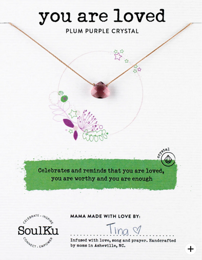 Plum Purple Soul Shine Necklace for You Are Loved