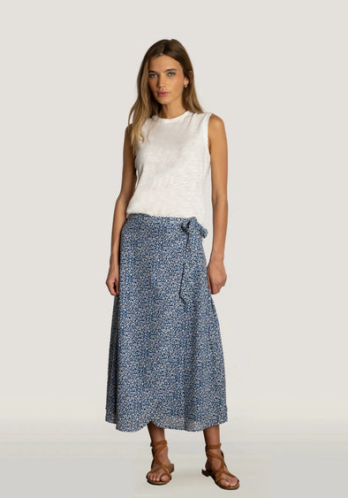 Blue Side-Tie Skirt