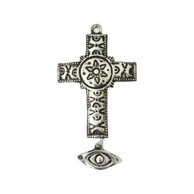 Tin Cross with Eye Milagro