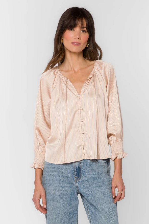 Tina Blouse in Natural Lurex
