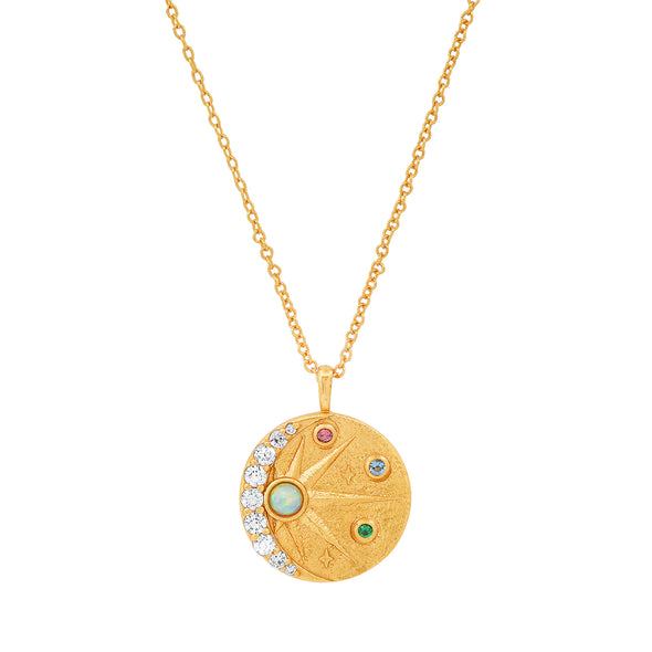 Star And Moon Coin Necklace