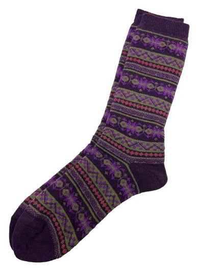 Nordic Star Alpaca Socks in Purple