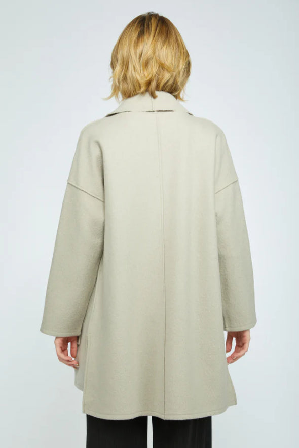 Boiled Wool Around Town Car Coat in Cloud