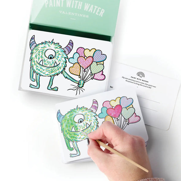 Paint with Water Valentines in Monster - Set of 18