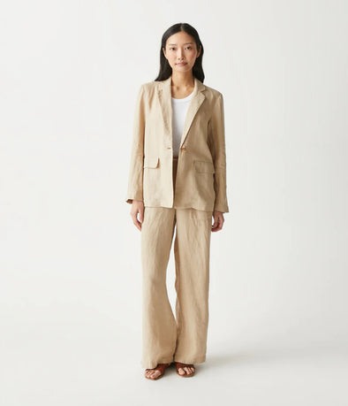 Jules High Rise Linen Pants in Natural