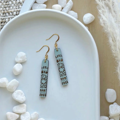 Yaquina Thin Stick Earrings in Desert Sage
