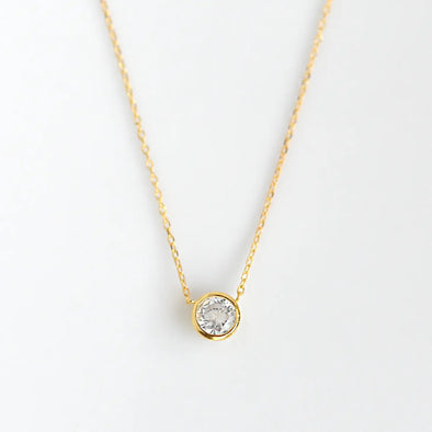 Large Solitaire Cz Necklace
