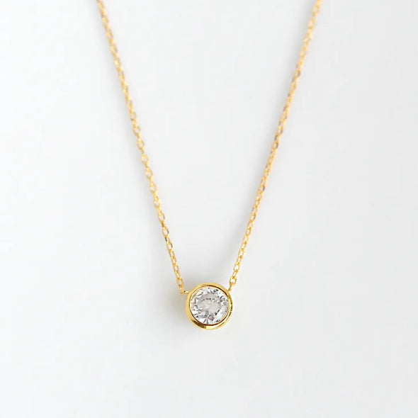 Large Solitaire Cz Necklace