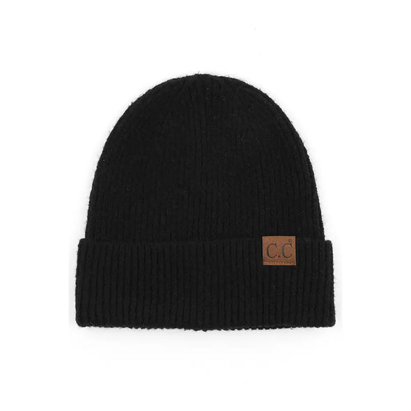 Recycled Yarn Beanie in Black
