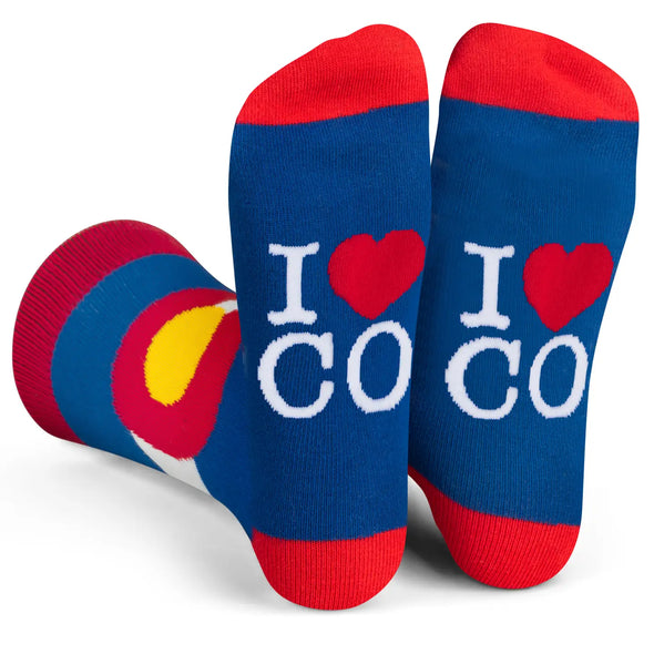 I Heart CO Socks in Blue