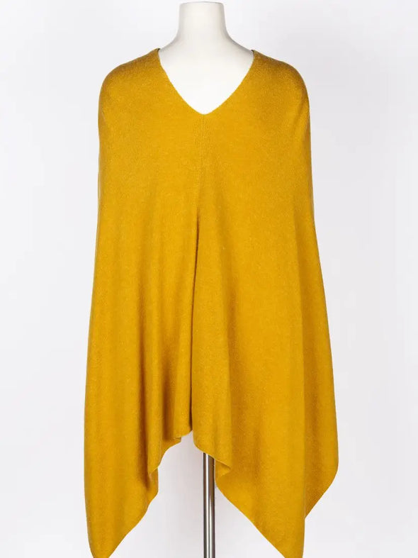 Cashmere Poncho in Lotta Yellow