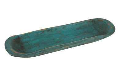 Wooden Baguette Bread Bowl 6x20" in Turquoise