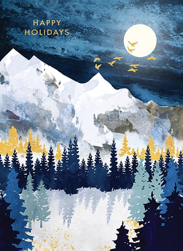 Moonlit Snow Holiday Boxed Greeting Cards Set of 12