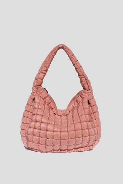 Cleo Slouchy Quilted Tote in Blush