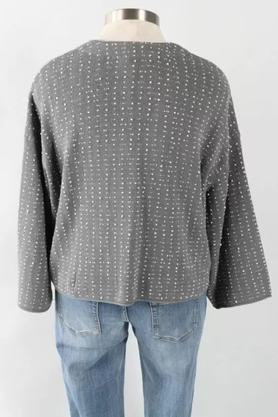 Charcoal Dots Boyfriend Cardi