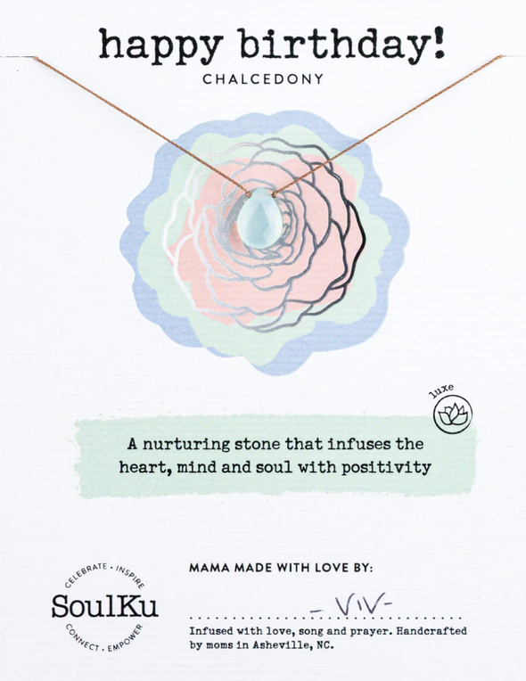 Chalcedony  Luxe Necklace for Happy Birthday