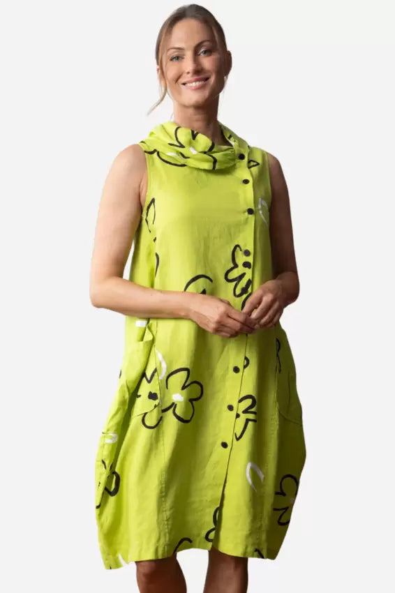 Lime Linen Soho Dress