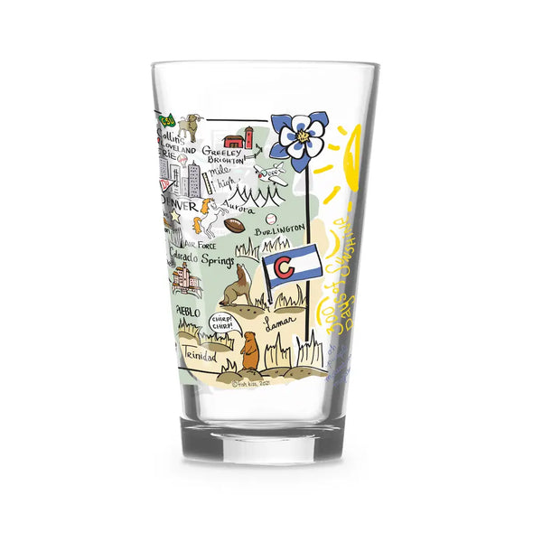 Fishkiss Colorado 16oz Glass