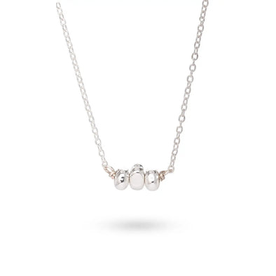 Sports Luxe Silver Plated 3 Nugget Arc Necklace
