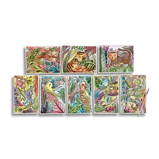 Hidden Colors Magic Paint Sheets (9 Pc Set)- Magic Jungle