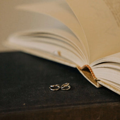 Sadie Double Band Hoops in Silver