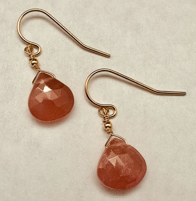Rhodochrosite Briolette Earrings