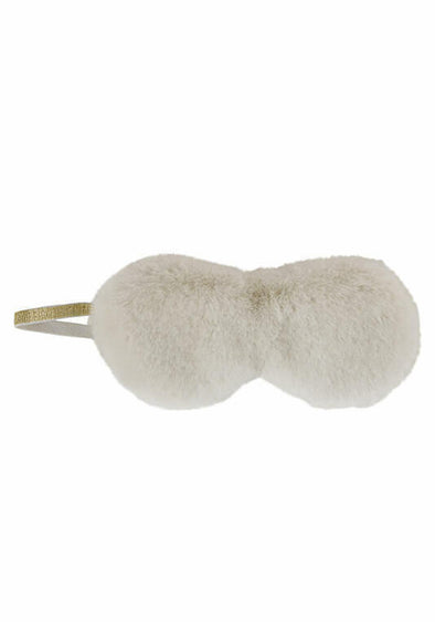 Ivory Mink Faux Fur Sparkle Eyemask