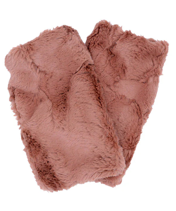 Reversible Fingerless Gloves in Frosted Cedar